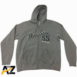 Penn State Nittany Lions #55 Gray Hooded Sweatshirt Jacket Full Zip XL American